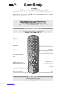 Manual Meliconi Facile 100 Remote Control