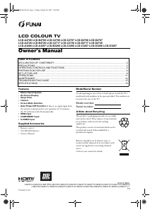 Manual Funai LCD-D2707 LCD Television