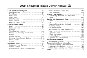 Manual Chevrolet Impala (2009)