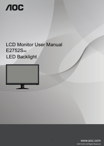 Manual AOC E2752SHE LCD Monitor