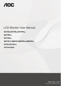 Manual AOC G2770PQU LCD Monitor