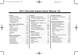 Manual Chevrolet Impala (2011)