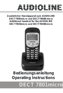 Manual Audioline DECT 7801micro Wireless Phone