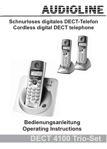 Manual Audioline DECT 4100 Trio-Set Wireless Phone