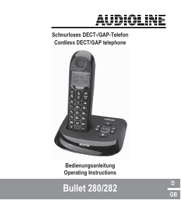 Handleiding Audioline Bullet 280 Draadloze telefoon