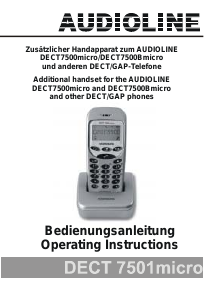 Manual Audioline DECT 7501micro Wireless Phone