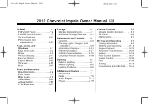 Manual Chevrolet Impala (2012)