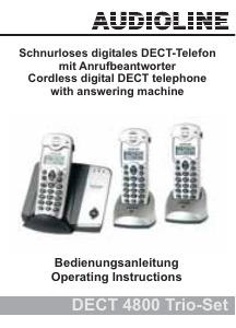 Manual Audioline DECT 4800 Trio-Set Wireless Phone