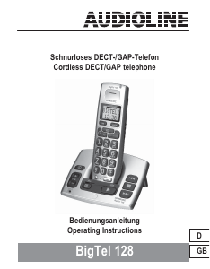 Bedienungsanleitung Audioline BigTel 128 Schnurlose telefon