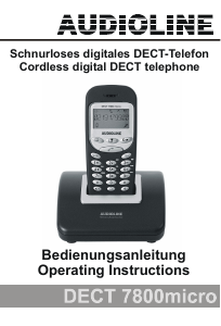 Manual Audioline DECT 7800micro Wireless Phone