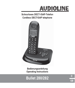 Manual Audioline Bullet 282 Wireless Phone