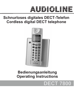 Manual Audioline DECT 7800 Wireless Phone