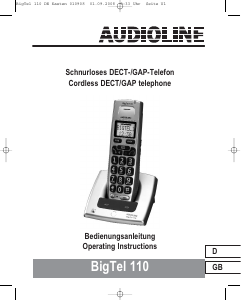 Bedienungsanleitung Audioline BigTel 110 Schnurlose telefon