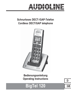 Bedienungsanleitung Audioline BigTel 120 Schnurlose telefon