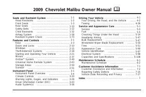 Manual Chevrolet Malibu (2009)