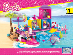 Handleiding Mega Bloks set CNF77 Barbie Pet beach boardwalk