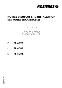 Mode d’emploi Rosières FE 6086 RB Four