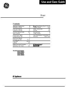Manual GE DDE7608M Dryer