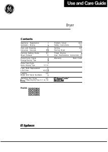 Manual GE DDE8508M Dryer