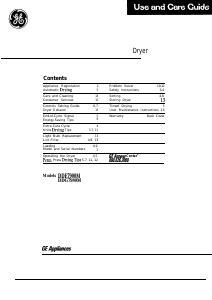 Manual GE DDG7980M Dryer