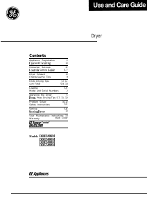 Manual GE DDG5888M Dryer