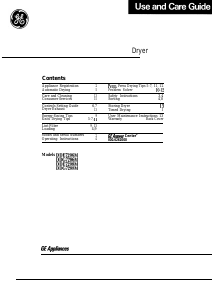 Manual GE DDE7208M Dryer
