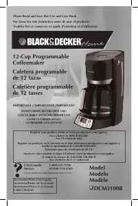 Manual Black and Decker DCM3100B Coffee Machine