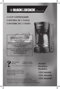 Mode d’emploi Black and Decker DCM600W Cafetière