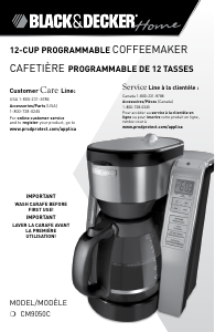 Mode d’emploi Black and Decker CM9050C Cafetière