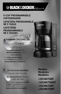 Mode d’emploi Black and Decker DCM675RF Cafetière