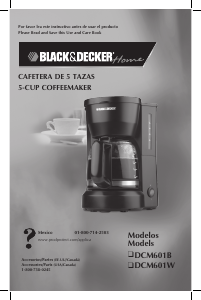 Manual Black and Decker DCM601B Coffee Machine