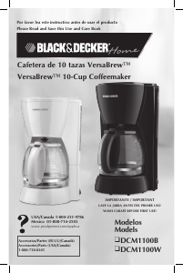 Manual de uso Black and Decker DCM1100W Máquina de café