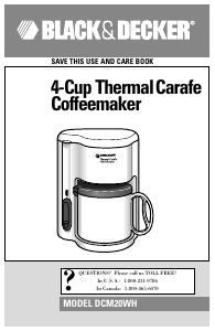 Manual Black and Decker DCM20WH Coffee Machine