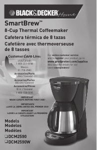 Manual de uso Black and Decker DCM2590 Máquina de café