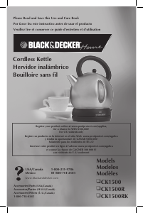 Mode d’emploi Black and Decker CK1500R Bouilloire