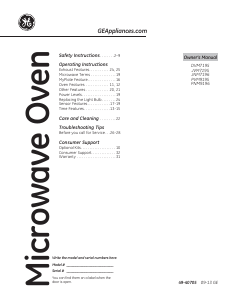 Manual de uso GE JVM7195EFES Microondas