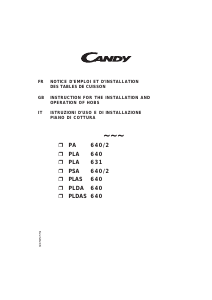 Manuale Candy PSA640/2 FX Piano cottura