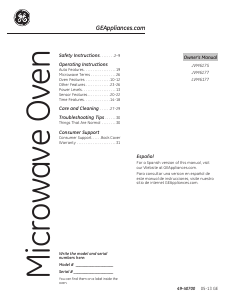 Manual GE JVM6175EFES Microwave