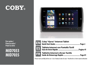 Mode d’emploi Coby MID7035 Tablette