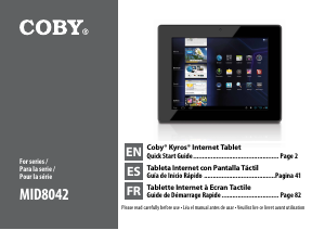 Mode d’emploi Coby MID8042 Tablette