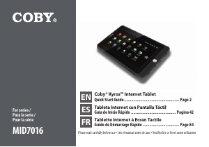 Manual de uso Coby MID7016 Tablet