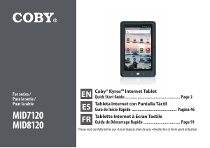 Mode d’emploi Coby MID8120 Tablette