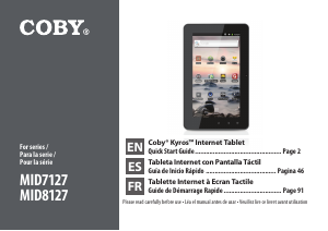 Mode d’emploi Coby MID8127 Tablette