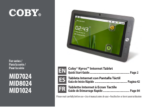 Mode d’emploi Coby MID8024 Tablette
