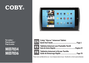 Handleiding Coby MID7034 Tablet