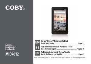 Handleiding Coby MID7012 Tablet