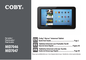 Mode d’emploi Coby MID7047 Tablette