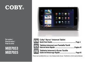 Manual de uso Coby MID7033 Tablet