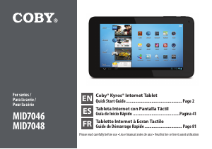 Mode d’emploi Coby MID7048 Tablette