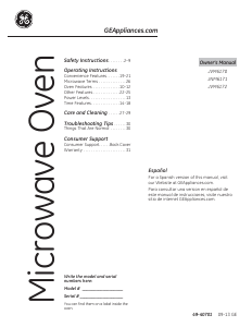 Manual de uso GE JVM6172DFWW Microondas